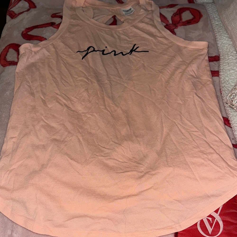 PINK Victoria's Secret Peach Tank Top S - Picture 1 of 4